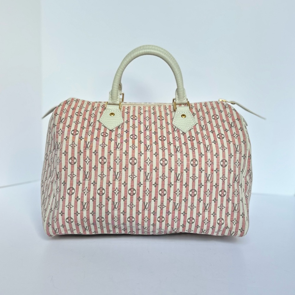 Louis Vuitton Pink/White Monogram Mini Lin Croisette Speedy 30